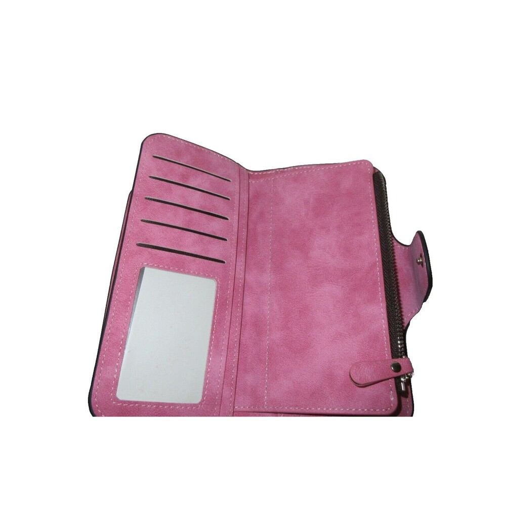 Large Rose Red Ladies Leather Wallet Long Purse Phone Card Holder Case Clutch - Picture 5 of 6
